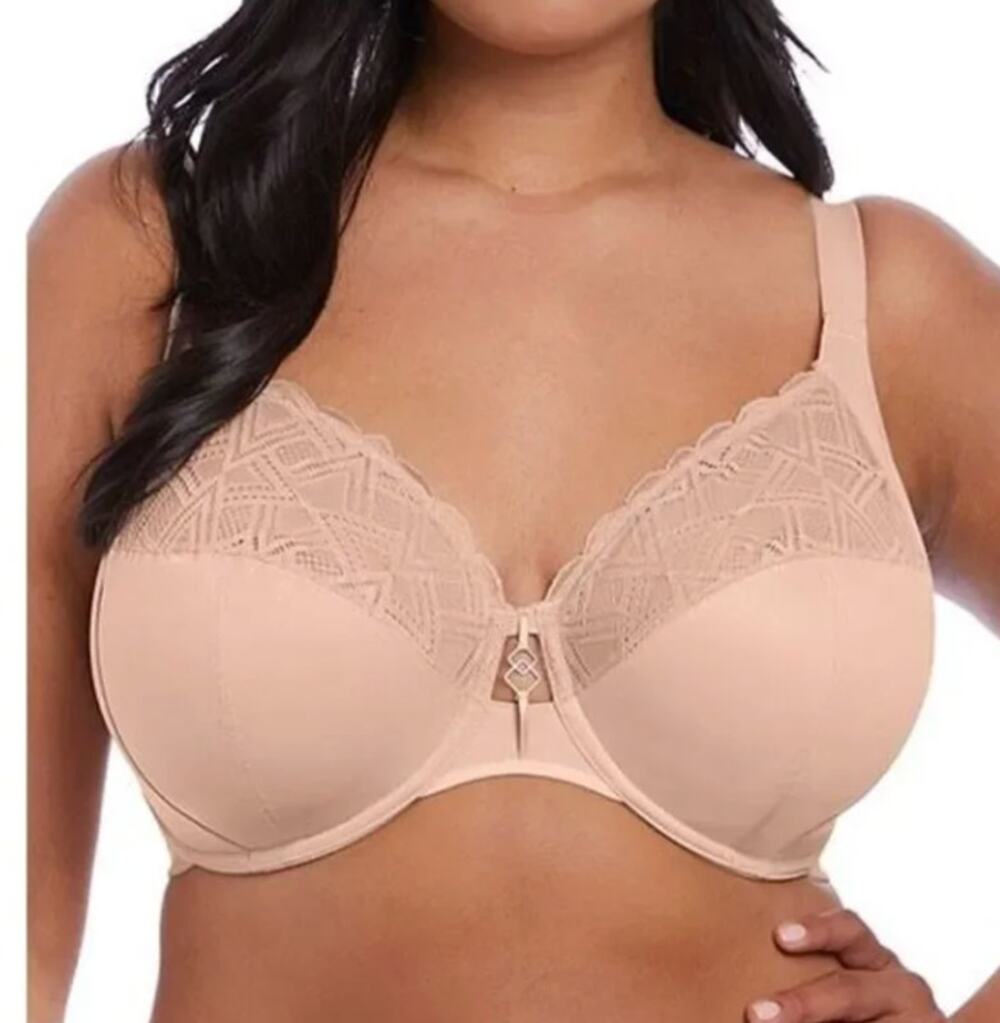 Elomi Nude Lydia Plunge Bra Lace Tan 42K